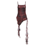 Spring 2025 New Women's Clothing Solid Color Repair Street Fashion Slings Bare Back Print Top Women 68HZ