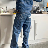 Star Embroidered Jeans High Street Men And Women Y2K Harajian Hung-Hangssy Loose Casual Pants 68HZ