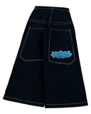 Workwear JNCO Embroidered Jeans Male Hip Hop Retro Loose Legs 68HZ