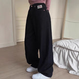 Letter Embroidery Printed Jeans Women Y2k Sweet Cool Hot Babes Trend High Waist Slim Straight Trousers 68HZ