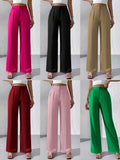 New Elegant Solid Color High-End Hanging Broad Leg Trousers Straight Suit Trousers Trousers Women's Pants