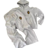 Casual Loose Gray Hoodie Set Autumn And Winter New Zipper Sweatshirt Casual Sweatpants 68HZ