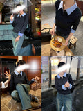 New Fake Two Intellectual Style Sweaters Can Be Unpacked And Bumpy Knitted Shirts In The Spring