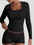 Dili Sports Yoga Solid Color Long Sleeve High Bullet Short Dress Set Women's Winter 2025