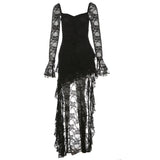 New Women's Clothing In The Autumn Of 2025 Pure Color High-Waist Fashion Collar Long-Sleeved Lace Splicing Dress 68HZ