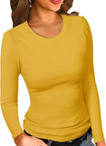 2025 New Women's Modale Ro-Necked T-Shirt Basic Solid Long Sleeve