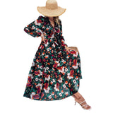 Dili Women's Clothing 2025 Spring And Summer Holiday Casual Crash Color Print V-Neck Dress
