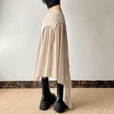 2025 Summer New Women's Solid Color Dress Street Fashion High-Waist Irregular Skirt Dress 68HZ