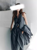 Spring New Fashionable Loose Feeling Old Money Style Wearing A 3-Piece Suit Vest Broad Leg Pants Set