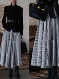 Four Seasons Wearing Retro Black And White Classic A-Shaped Dress Dress Half-Dress Women Southeast Asia