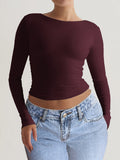 Dili 2025 Autumn And Winter Y2K Women's Temperament Collar Knitted Long-Sleeved Top
