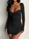 Dili Y2K Sexy Long-Sleeved Ass Dress Dress Dress Women's 2025 Autumn And Winter