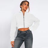 Hot Women's Clothing Short Fashion Street Trend Long-Sleeved Autumn Winter Loose Hooded Jacket