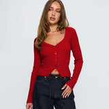 Women's Clothing 2025 Autumn And Winter Explosion V-Neck Long-Sleeved Ribnecked Cardigan Commuting Exquisite Women's Clothing Top