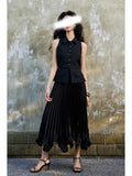 Summer Skirt Imitation Acetate Denate Texture Material Up To 4 Meters Heavy Industry Petals Wood Ear 100 Folded Skirt