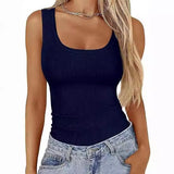 2026 Women Decorating Hottie Sleeveless Round-Neck Vest Street Fashion Women's T-Shirt Vest