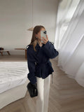 Commuter Solid English Wind Belt Belt Short Jacket Windwear 2025 Spring And Autumn Holiday Wind Short Wind Trench Coat
