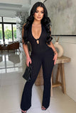 Autumn 2025 New Neck Repair T-Tie With Bare Back Sexy Babes Thorn Trousers Jumpsuit Woman