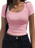 2025 New Thread Pit Strips Long-Sleeved Square T-Shirt Women's T-Shirt