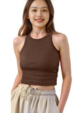2026 New Short Sleeveless Children's Small Vest Spring And Summer Solid Color Thread Sleeveless T-Shirt Vest