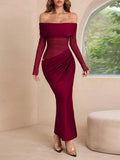 Dili Elegant Wind Out Shoulder Long-Sleeved Mesh Dress Dress Women's Dress 2025 Autumn And Winter