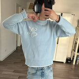 Letters Of The Lettered Tloss Sweater Men And Women The Same Y2k High Street Niche Design Sense Loose Knitted Shirt 68HZ