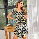 Summer Women's Pyjamas Short-Sleeved Round-Neck Milk Silk Home Casual Home Clothes Pyjamas Women