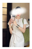 The New Hopeful Holiday Wind Tied With White Dress Summer Short-Sleeved Dress