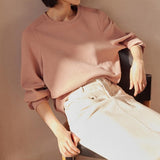 Loose Round Collar Without A Coated Jacket Woman Classic White Straight Open Fork Denim Skirt Casual Retro Thin Set Autumn