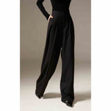 Trousers Trousers Trousers Grinding Bottom Without Ironing Temperament Up High Waist Broad Leg Pants Length Trousers Women