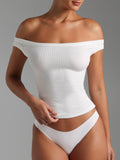 Exploding Thread Repair Y2K Sexy Hot Girl With A Short Shoulder Pure T-Shirt Top Girl