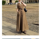 French Splicing Two Sets Of Temperament Waist Hanging Neck Dress Female Design Thin Suit Southeast Asia