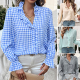 Dili 2025 Autumn/Winter Top Women's French-Colonled Button Shirt