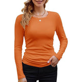 2025 Autumn And Winter Boat Collar Ribs Jersey Folding Body Out Of The Coat Leisure Basic T-Shirt