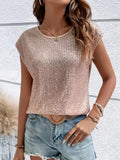 New Loose Casual Fashion Party Round-Neck Sleeveless Top Women's T-Shirt