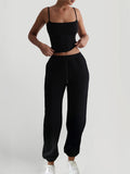 Dili Y2K Sports Sling Vest Solid Color Trouser Suit Women's 2025 Autumn And Winter
