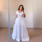2025 Hot Sales Commuting Solid Color Collar To Pick Up The Stitched Long Dress Dress