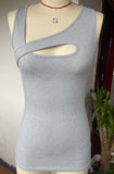 2025 Summer Incision Lady Waistlow Shirt Rib Sexy Hottie Basic Girl T-Shirt