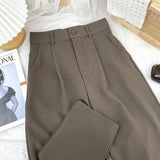 New Narrow Version Of High-Waisted Suit Pants Female Pendant Korean Version Of Fashion Thin Thin Thin Smoke Tube Pants 68HZ