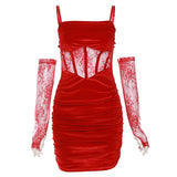 2025 Autumn And Winter New Women's Solid Color Repair Height Waist Fashion Slings Sexy Bare Back Dress 68HZ