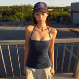 2025 Summer New Hanging Neck Dew Body Sexy Hot Girls Pure Desire To Hang On Women's Clothing 68HZ
