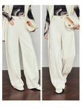 Lyselle Tiansi Old Money Style White Jeans Women's New Autumn Loose Hip Banana Pants