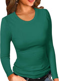 2025 New Women's Modale Ro-Necked T-Shirt Basic Solid Long Sleeve