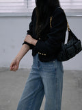 New Ladies Black XIAO Fragrant Coat Women's Short High-End Collar Small Suit
