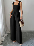 Dili Casual Vacation Slings With Bra Wide Leg Pants Jumpsuit Women's 2025 Autumn And Winter