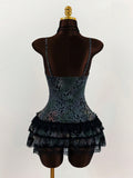 2025 Hottie Sexy Leopard Print Around The Neck Lotus Strap Sling Vest Low Chest Bare Back Dress