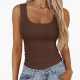 2025 Fashion Show Back Summer Women's Solid Color Hanging Neck Repair Jumpsuit Trousers Tight