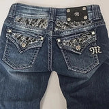 Embroidered Jeans Women Y2k High Street Lint Vintage Harajuku Style Slimming Babes Straight Trousers 68HZ