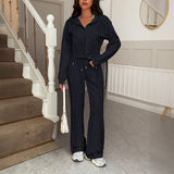 Dili Holiday Wind Shirt Straight Trousers Two Sets Of Women's Clothing 2025 Autumn And Winter