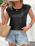 New Loose Casual Fashion Party Round-Neck Sleeveless Top Women's T-Shirt